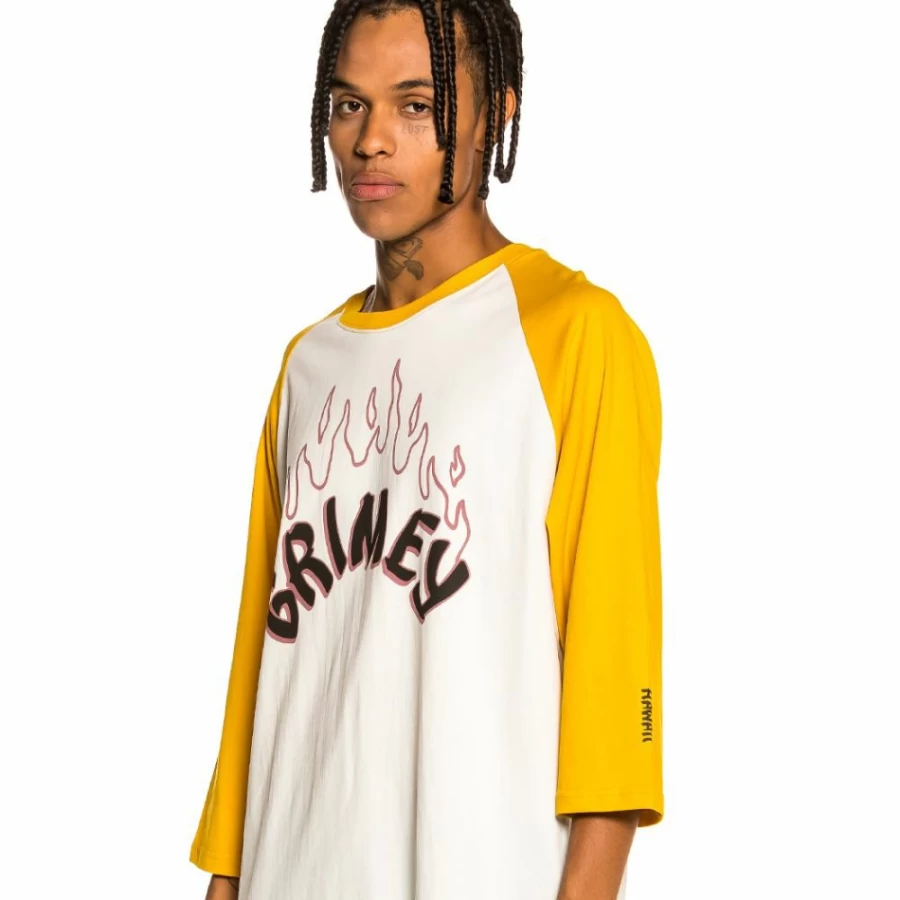 Grimey "Destroy All Fear" Yellow Raglan T-Shirt - Fall 2021 Collection