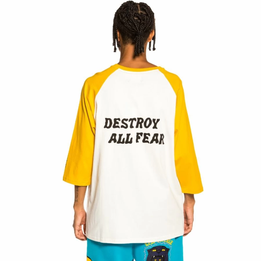 Grimey "Destroy All Fear" Yellow Raglan T-Shirt - Fall 2021 Collection