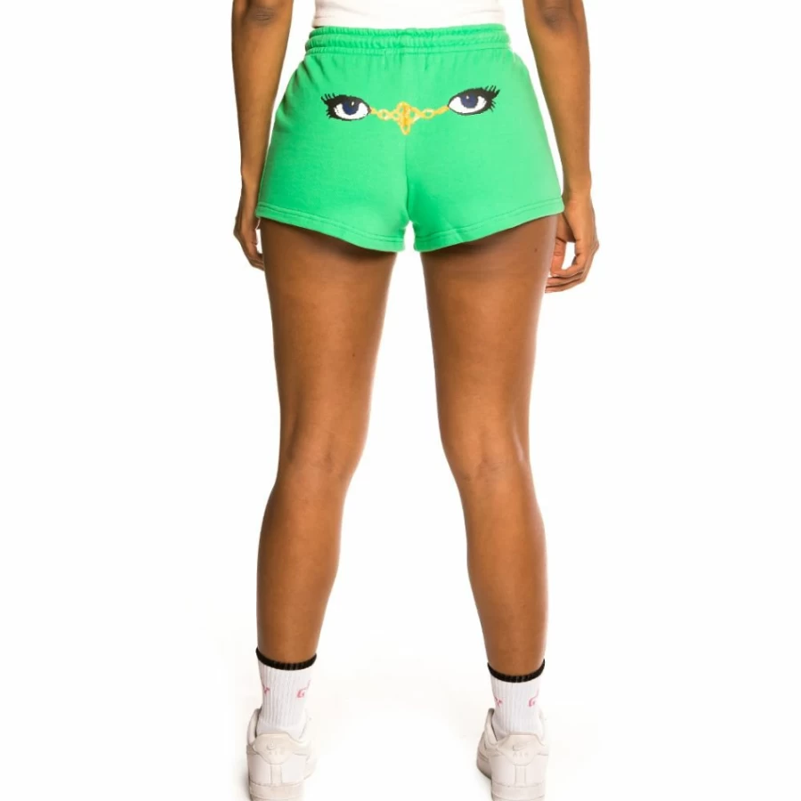 Grimey Hope Unseen Green Distressed Girl Shorts - Vintage Spring 2021 Collection