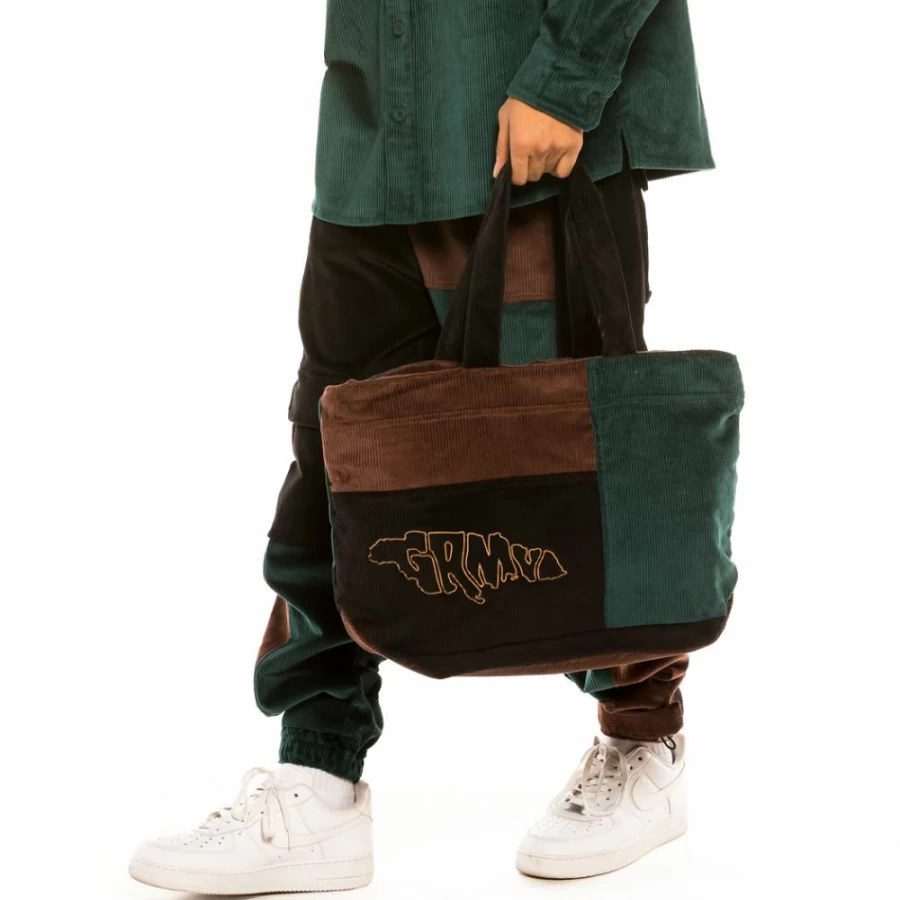 Grimey Corduroy Tote Bag - Aged Rum Green - Winter 2021 Collection