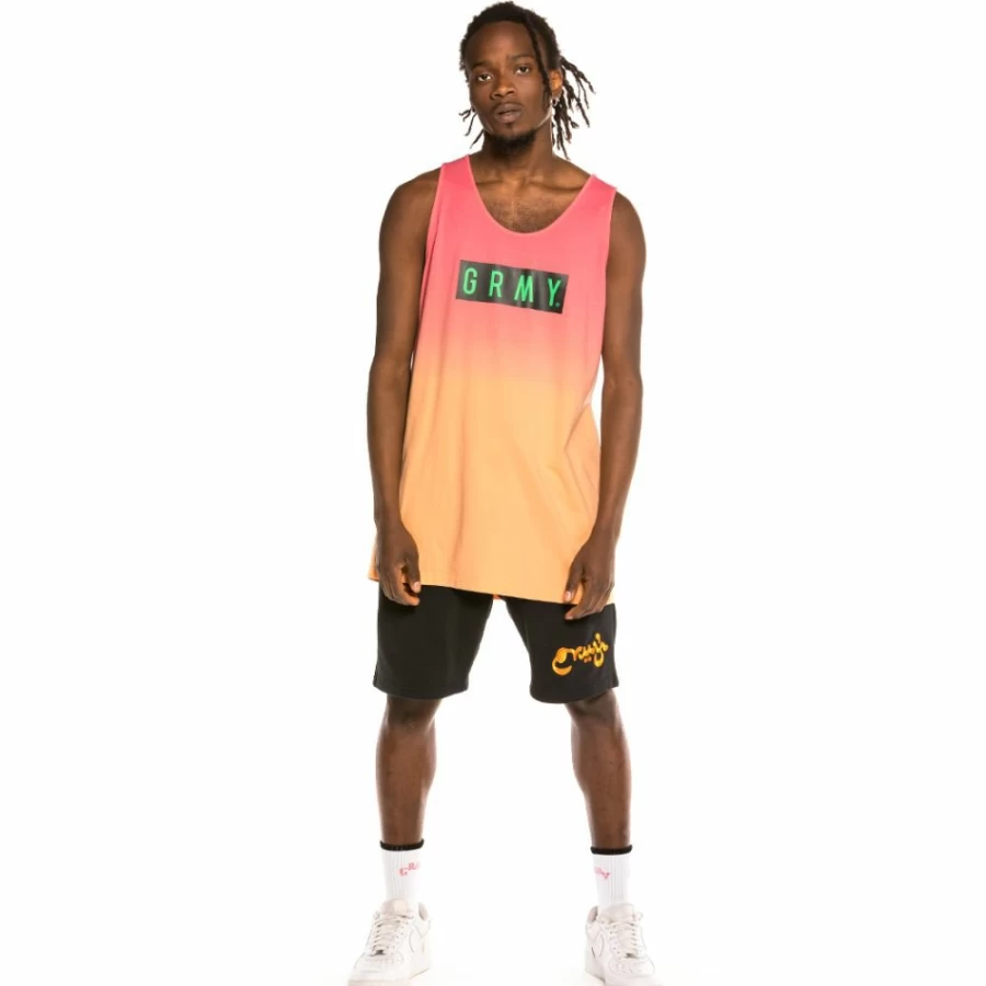 Grimey "Hope Unseen" Shorts & "Frenzy" Tank Top Set - Black and Pink Summer Outfit