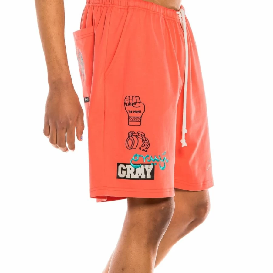 Grimey Coral Day Dreamer Sweatshorts - Comfortable Casual Shorts for Women - Spring 2022 Collection