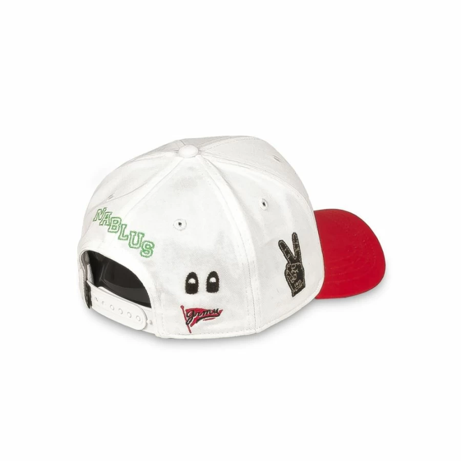Grimey Snapback Cap - White Bicolor Curved Visor Hat - FW23 Streetwear