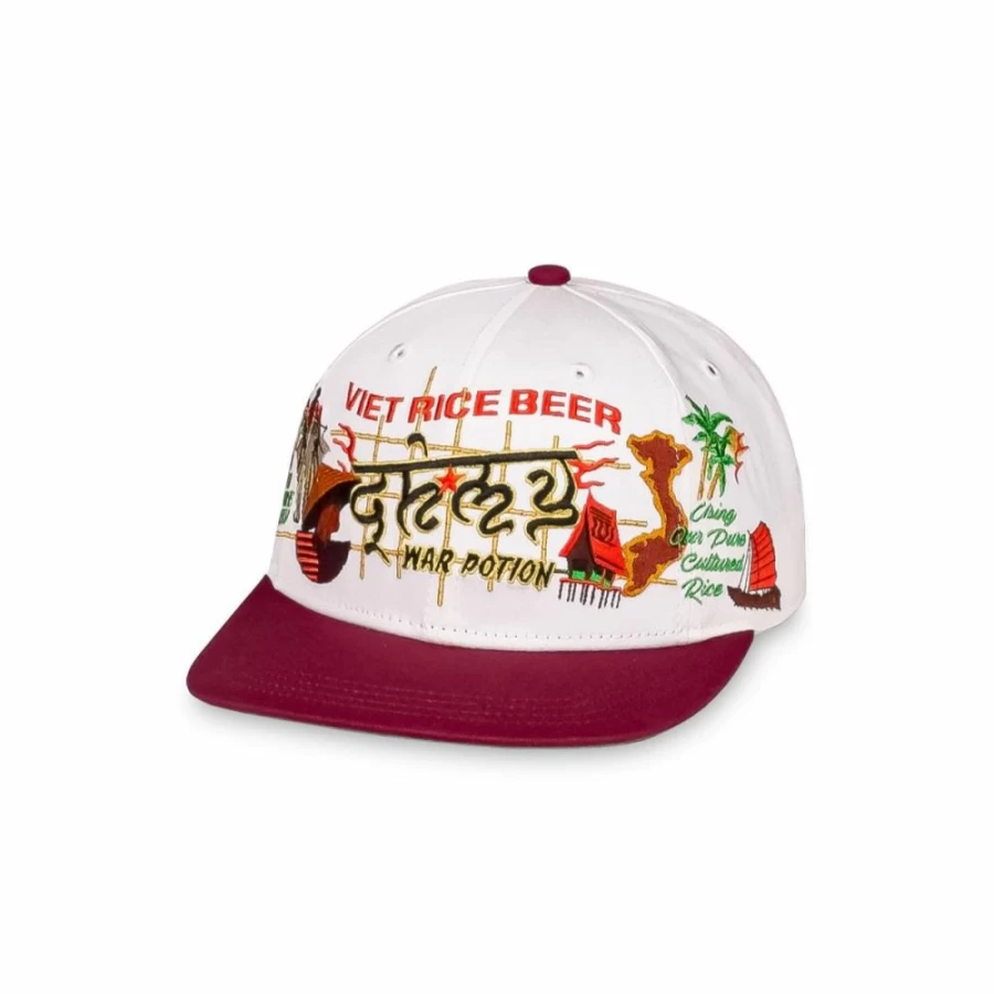 Grimey White Viet Cong Beer Snapback Cap - Summer 2023 Hip Hop Hat
