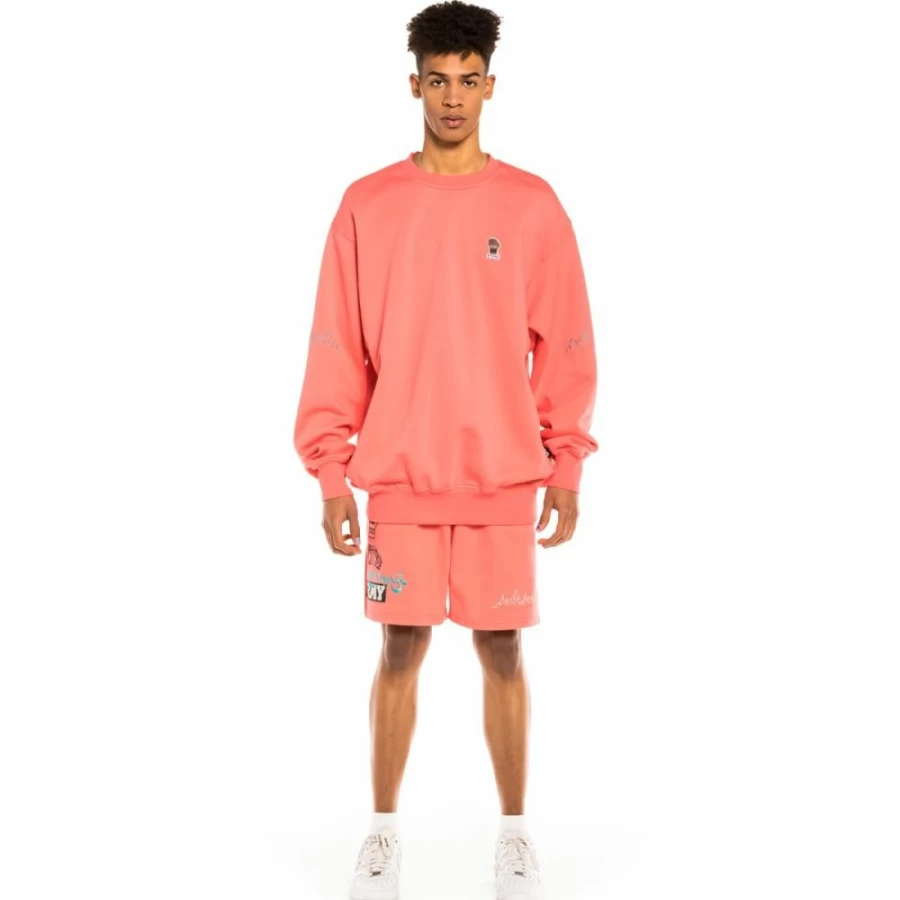 Grimey "Day Dreamer" Coral Crewneck Sweatshirt - Spring 2022 Collection
