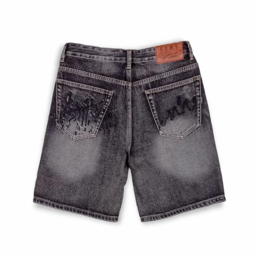 Grimey Tough Washed Black Shorts - Durable Men's Shorts for Spring Summer 2023