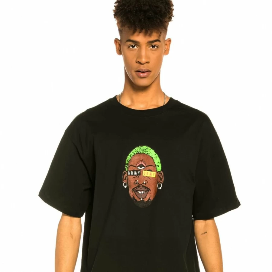Grimey "The Worm" Black T-Shirt - Summer 2022 Collection - Men's Graphic Tee
