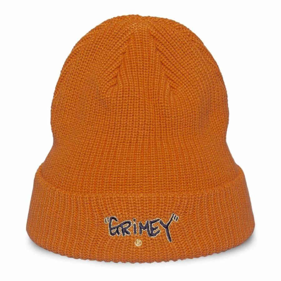 Grimey Gem Cutting Beanie Hat for Men & Women - Brick Red Winter Knit Cap - Fall 2021 Fashion