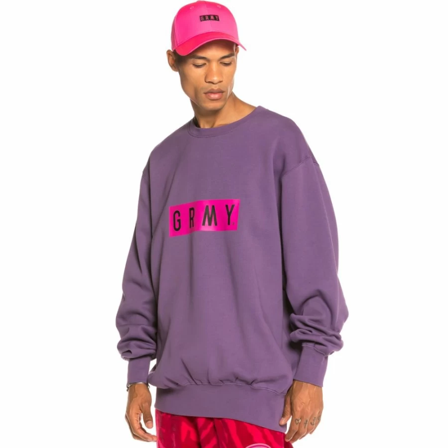 Grimey Flying Saucer Crewneck Sweatshirt | Purple Streetwear | FW19 Collection