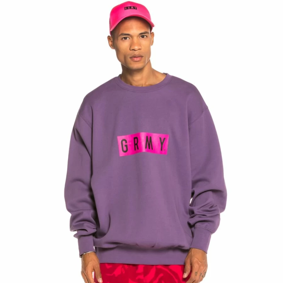 Grimey Flying Saucer Crewneck Sweatshirt | Purple Streetwear | FW19 Collection