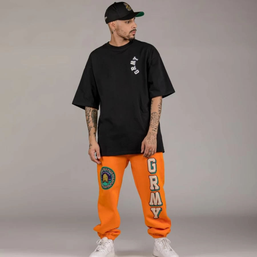 Grimey Hive Heavyweight Pack Grimey Pants and T-Shirt Set - Black/Orange - Fall 2022 Collection