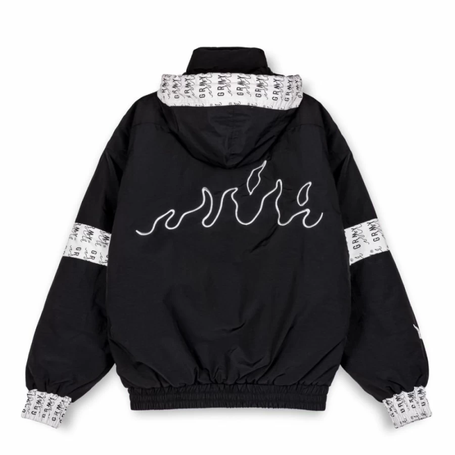 Grimey Black Snow Fox Pullover Hoodie - Winter 2022 Cozy Men's Sweatshirt