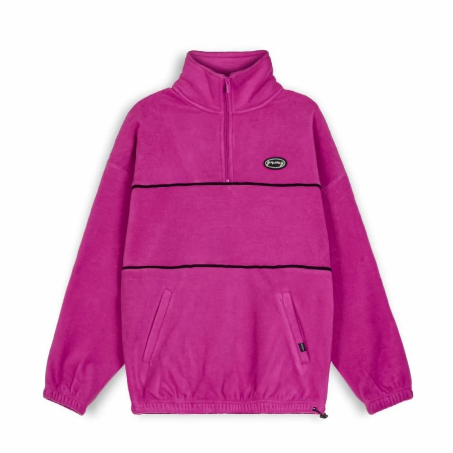 Grimey "Iam Polar" High Neck Sweatshirt for Women - Fuchsia Pink Pullover Hoodie, Fall 2022 Fashion