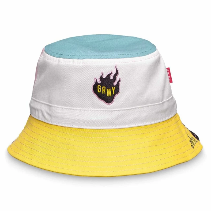Grimey White Trespass Multicolor Bucket Hat - Summer 2022 Collection