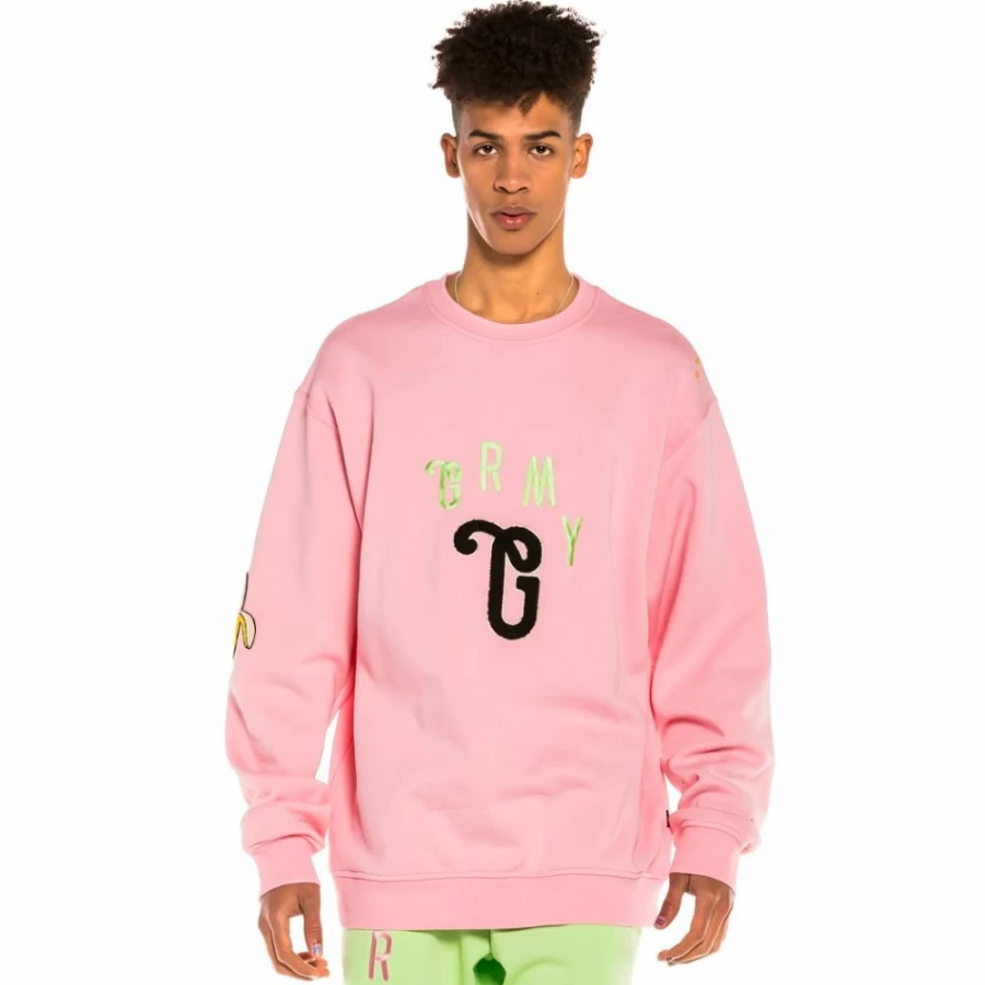 Grimey Pack Grimey Short Sleeve T-Shirt & Crewneck Set "Jungle Punch" - Pink & Green Tie-Dye Streetwear Outfit - Spring 2022 Collection