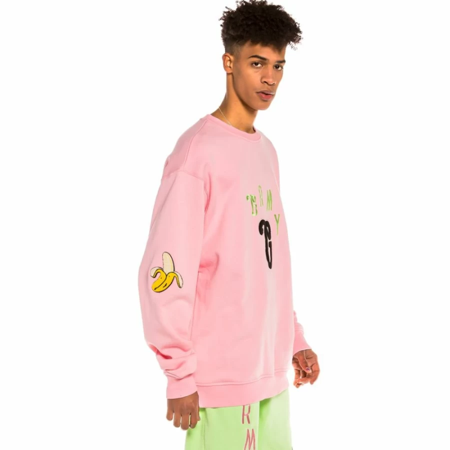 Grimey Pack Grimey Short Sleeve T-Shirt & Crewneck Set "Jungle Punch" - Pink & Green Tie-Dye Streetwear Outfit - Spring 2022 Collection