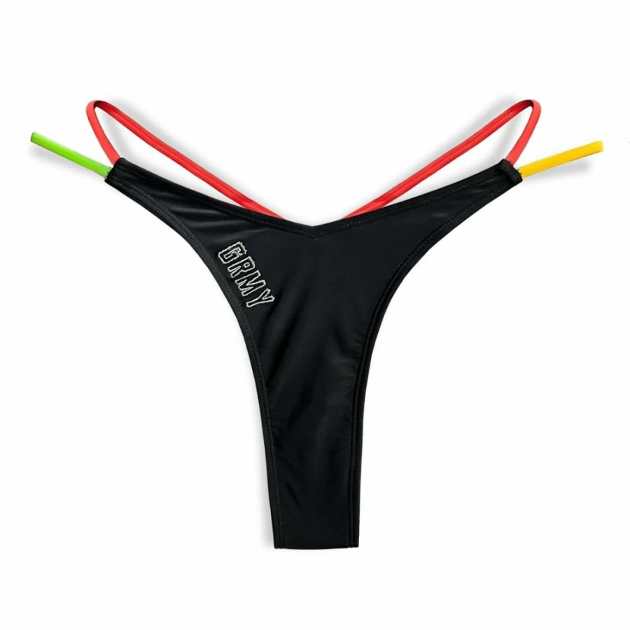 Grimey Black Bikini Bottom - Tough & Stylish Swimwear for Women - Spring 2023 Collection