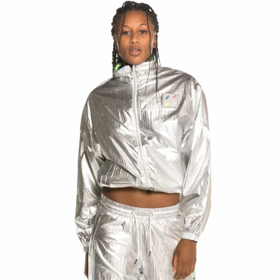 Grimey Planet Noire Girl Silver Track Jacket FW19 Streetwear Fashion