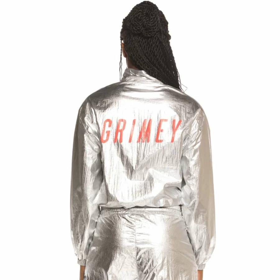 Grimey Planet Noire Girl Silver Track Jacket FW19 Streetwear Fashion