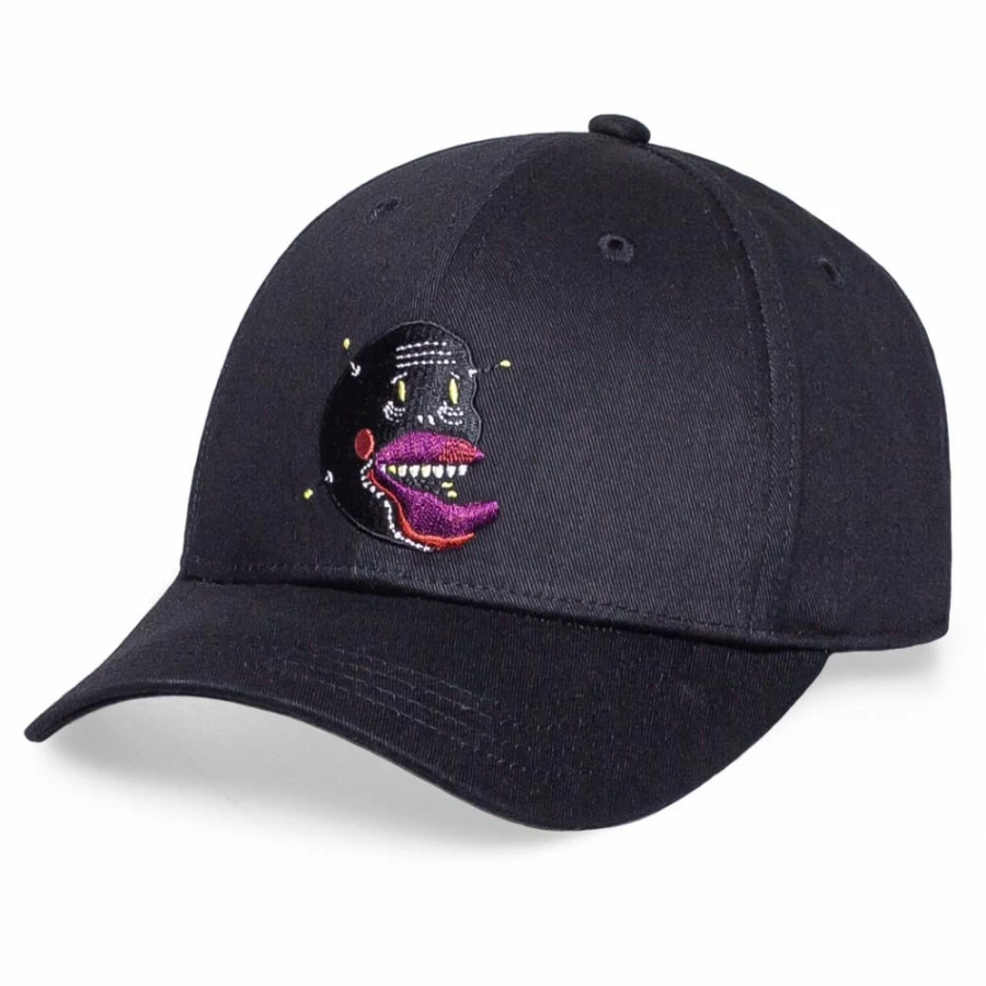 Grimey Liveution Black Curved Visor Cap - Stylish Adjustable Hip Hop Hat for Men & Women
