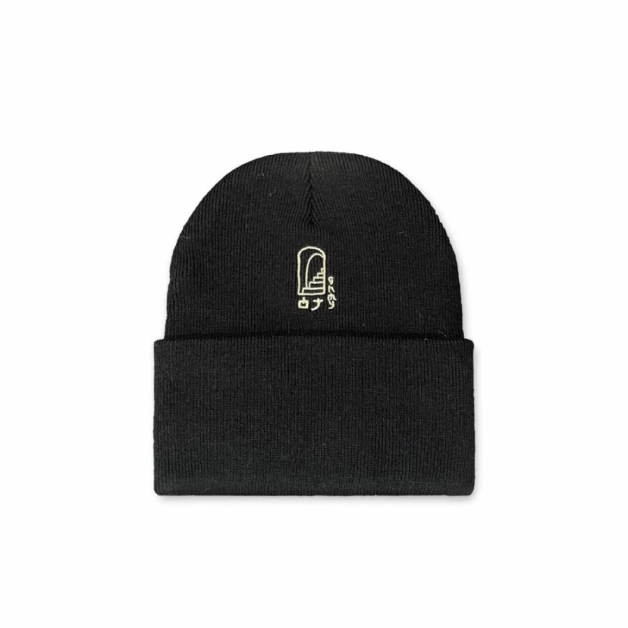 Grimey Vita Deorum Beanie - Black Winter Hat by Grimey X OJ - FW23 Collection
