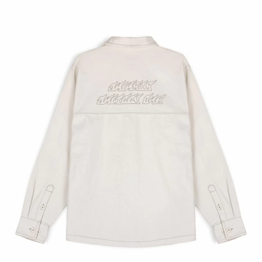 Grimey Snow Fox White Long Sleeve Canvas Shirt - Winter 2022 Collection
