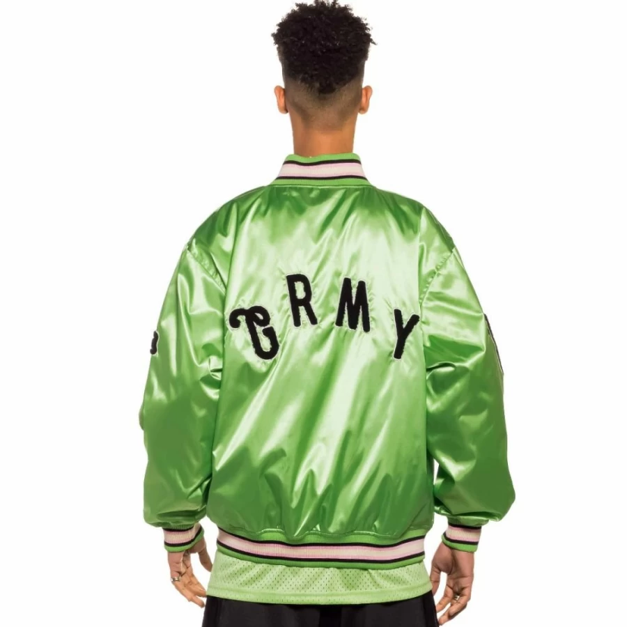 Grimey Satin Jacket - Green Jungle Punch Style - Spring 2022 Fashion