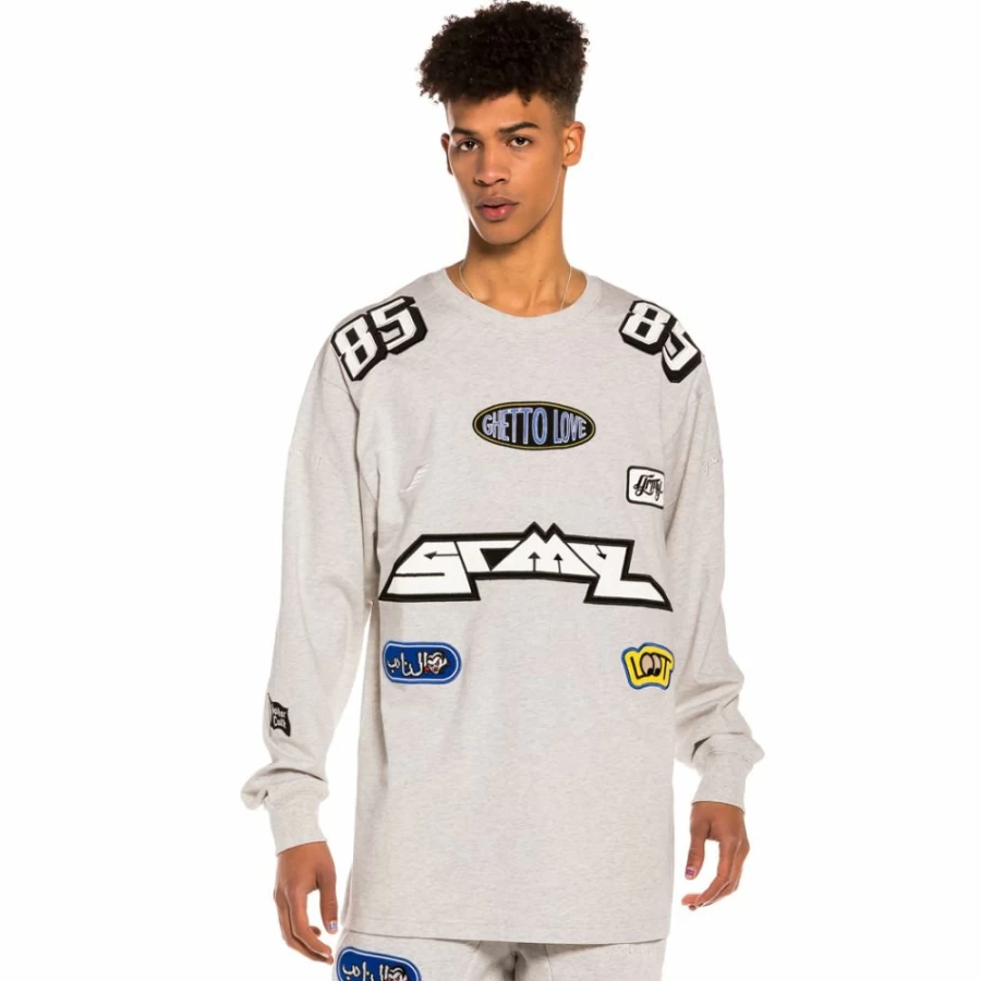 Grimey Arch Rival Long Sleeve T-Shirt - Sport Grey - Men's Streetwear Fashion 2022