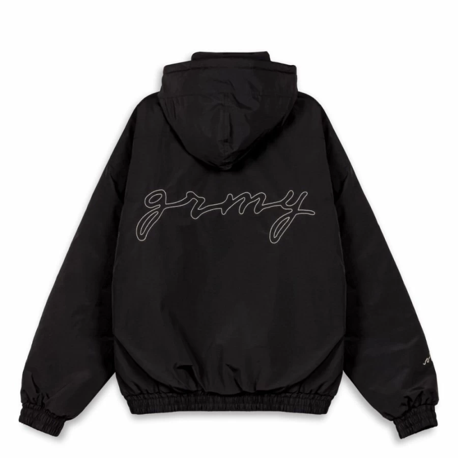 Grimey The Strait Talk Pullover Hoodie - Black Men's Streetwear Jacket - FW23 Collection