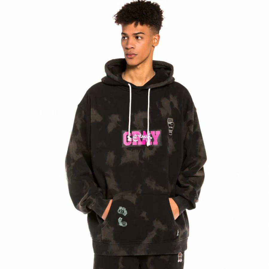 Grimey "Day Dreamer" Bleached Black Hoodie - Spring 2022 Collection - Streetwear Sweatshirt