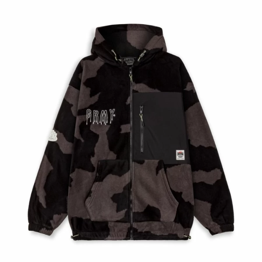 Grimey Black All Over Print Hoodie - Grimey Back At You Design - FW23 Collection Hooded Sweatshirt