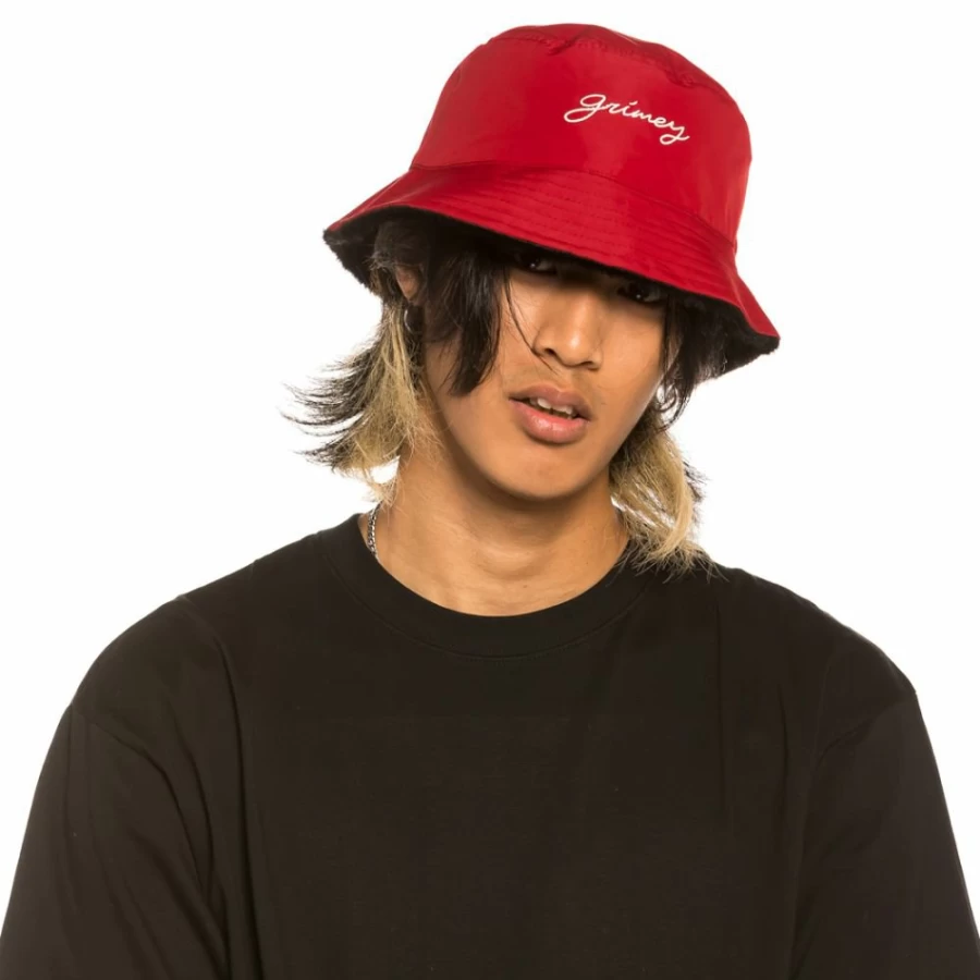 Grimey Reversible Buckle Hat - Red & Black Color - Martinica Fact Design for Men & Women