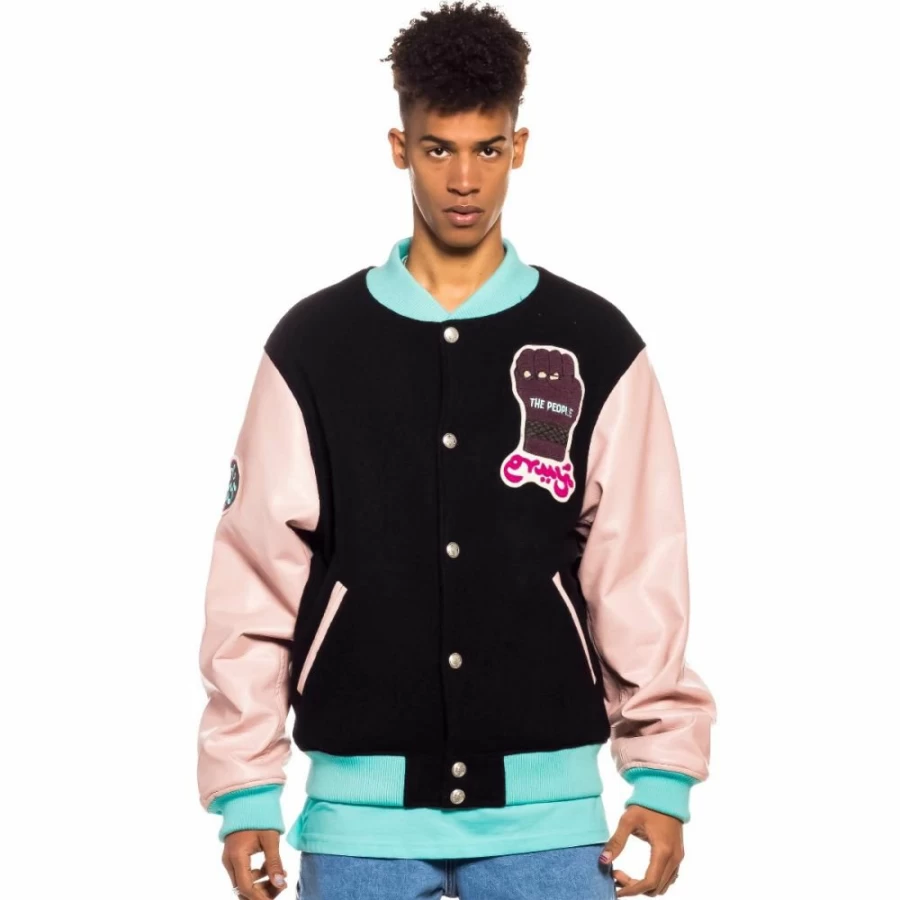 Grimey Black Wool Baseball Jacket "Day Dreamer" - Spring 2022 Collection