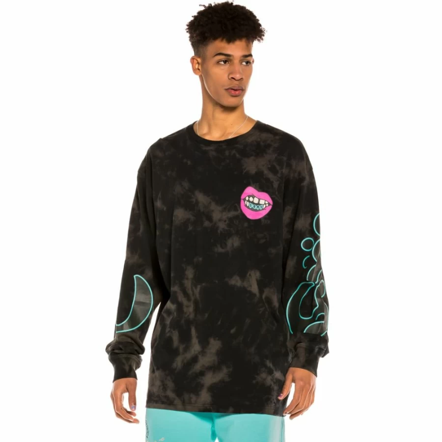 Grimey "Day Dreamer" Long Sleeve Bleached Black T-Shirt - Spring 2022 Collection