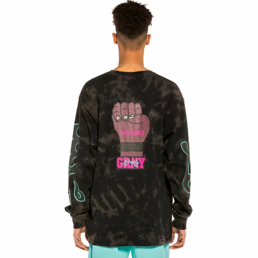 Grimey "Day Dreamer" Long Sleeve Bleached Black T-Shirt - Spring 2022 Collection