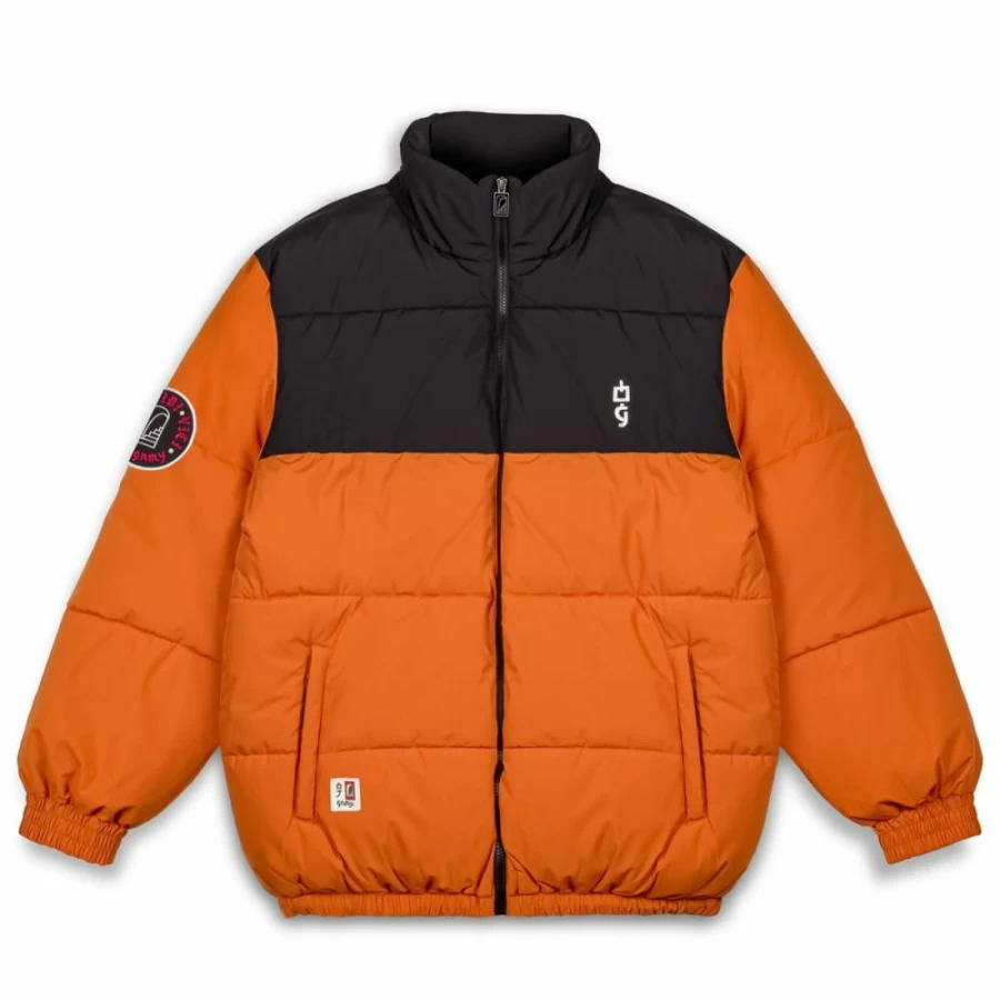 Grimey Vita Deorum Puffer Jacket Orange - Grmy X Oj Collaboration - FW23 Winter Coat