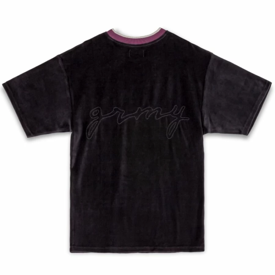 Grimey "Iam" Velvet T-Shirt - Black Fall Collection 2022