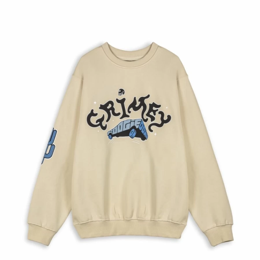 Grimey Vintage Charleston Blvd Panic Crewneck Sweatshirt - Cream - SS24 Collection