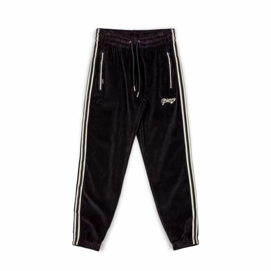 Grimey Madrid Velvet Pants for Men - Black Velour Trousers Fall Winter 2023 Fashion