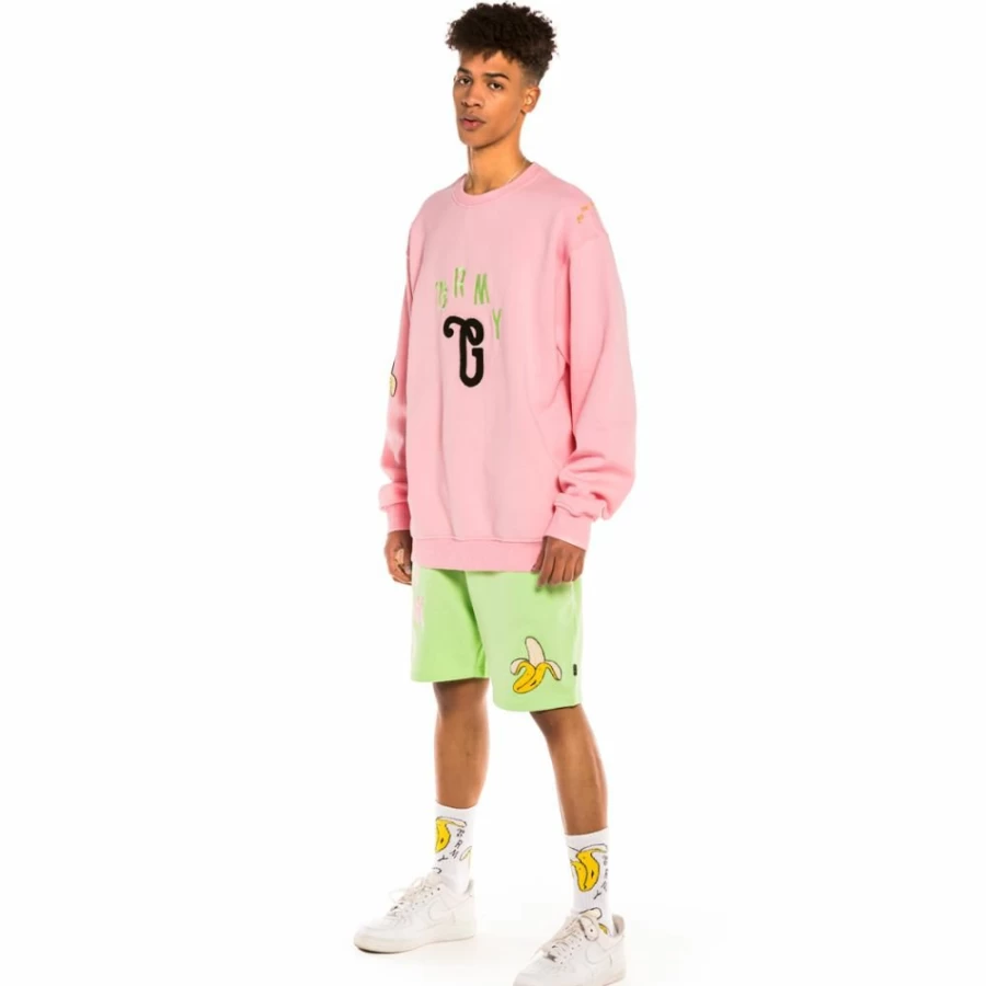 Grimey "Jungle Punch" Pink Crewneck Sweatshirt - Spring 2022 Collection