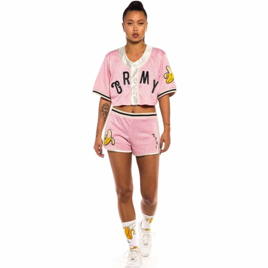 Grimey Pink Jungle Punch Mesh Crop Baseball Jersey - Spring 2022 Collection