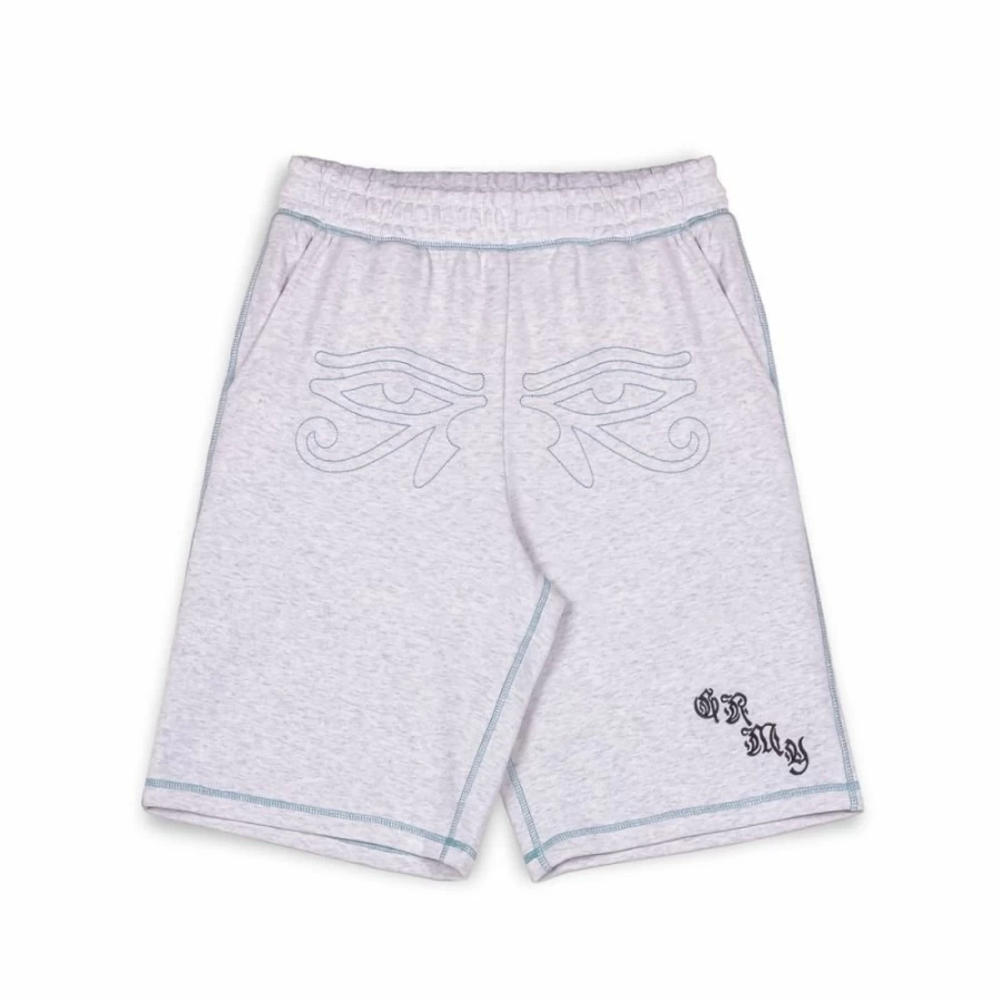 Grimey Fire Route Baggy Sweatshorts for Men - Sport Grey Sweatpants Shorts - Comfortable Casual Athletic Shorts - Spring Summer Lounge Wear