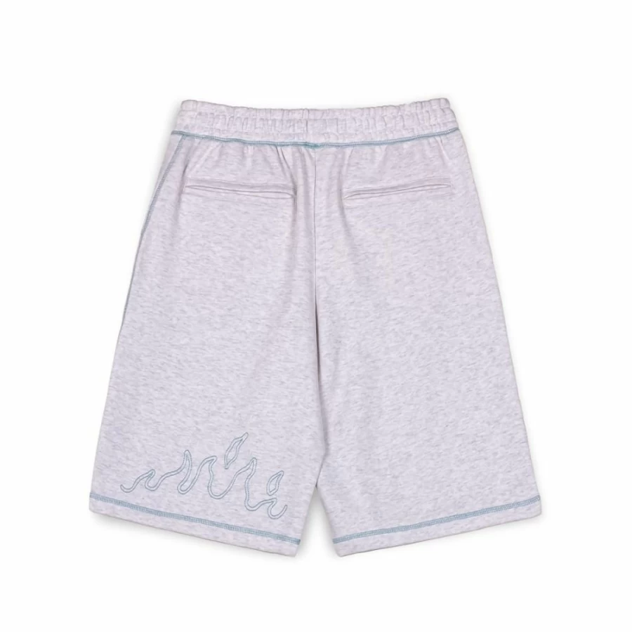 Grimey Fire Route Baggy Sweatshorts for Men - Sport Grey Sweatpants Shorts - Comfortable Casual Athletic Shorts - Spring Summer Lounge Wear