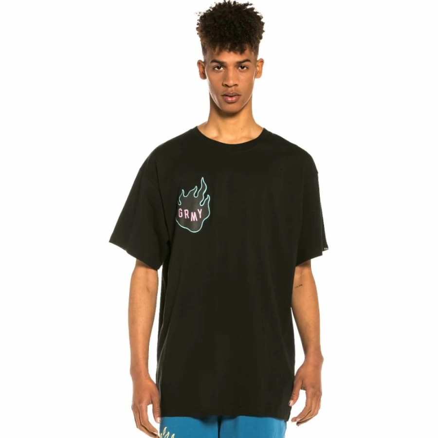 Grimey "Burn The Fire" Black Graphic T-Shirt - Summer 2022 Collection