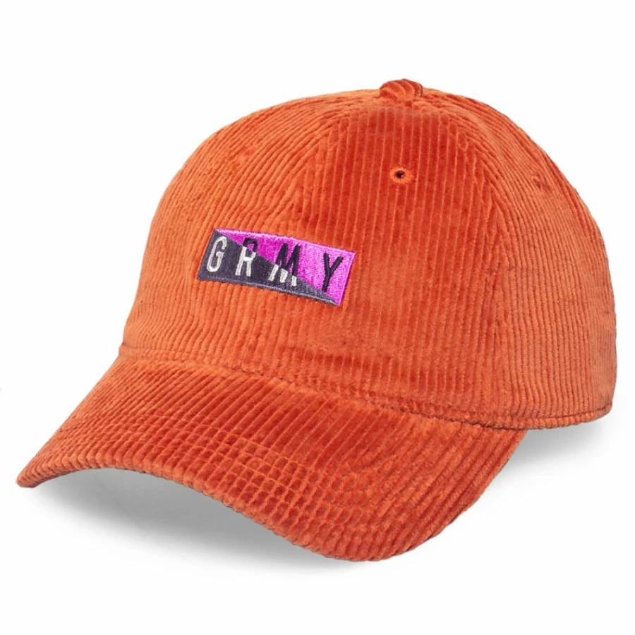 Grimey Nite Marauder Corduroy Cap with Curved Visor - Brick Color, Fall Winter 2020 Collection