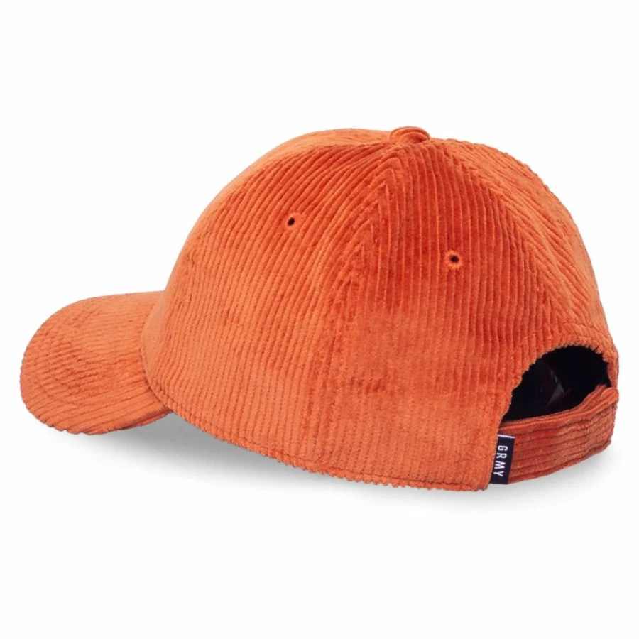 Grimey Nite Marauder Corduroy Cap with Curved Visor - Brick Color, Fall Winter 2020 Collection