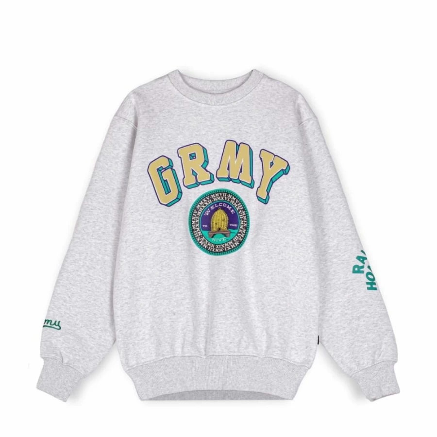 Grimey "Hive" Crewneck Sweatshirt - Sport Grey - Fall 2022 Collection - Streetwear Hoodie