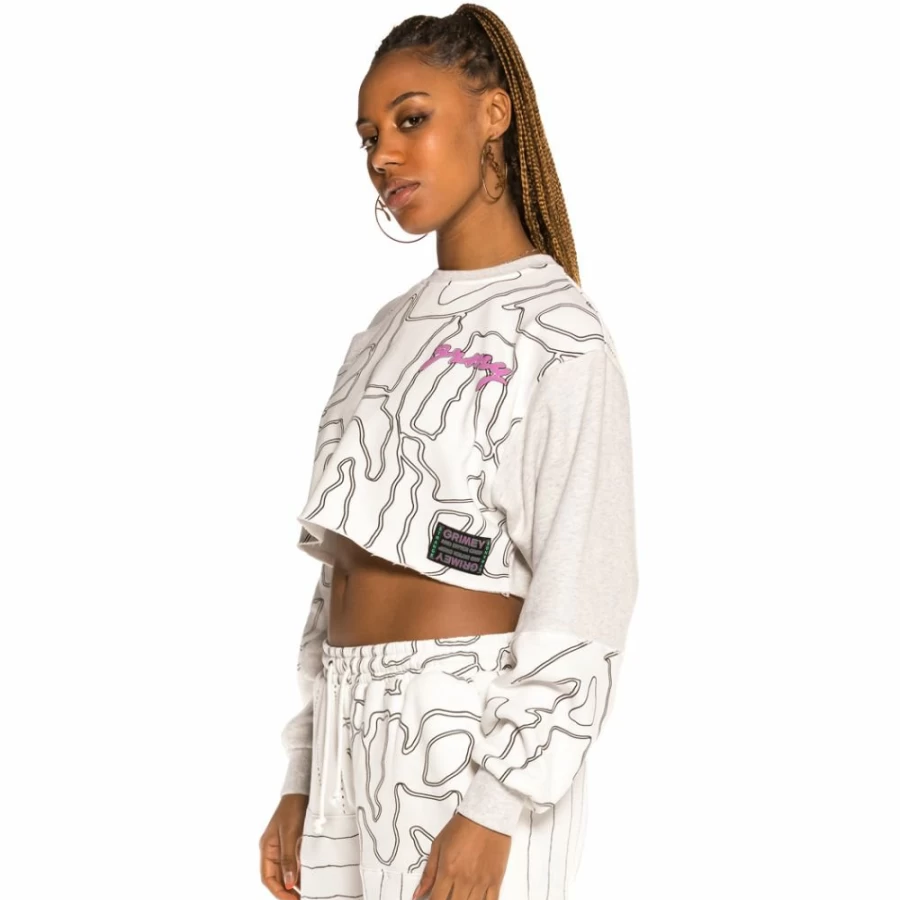 Grimey Strange Fruit All Over Print Crop Crewneck T-Shirt - Spring 2021 Collection - White