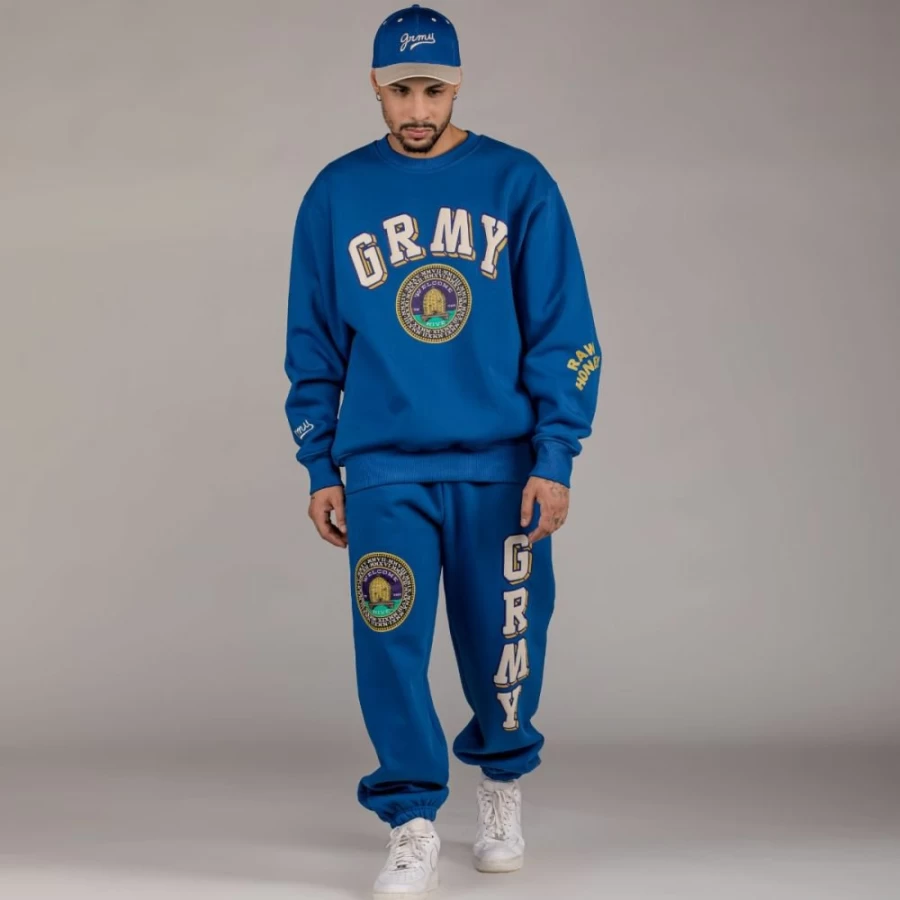 Grimey Hive Pack - Heavyweight Blue Pant and Crewneck Set - Fall 2022 Collection