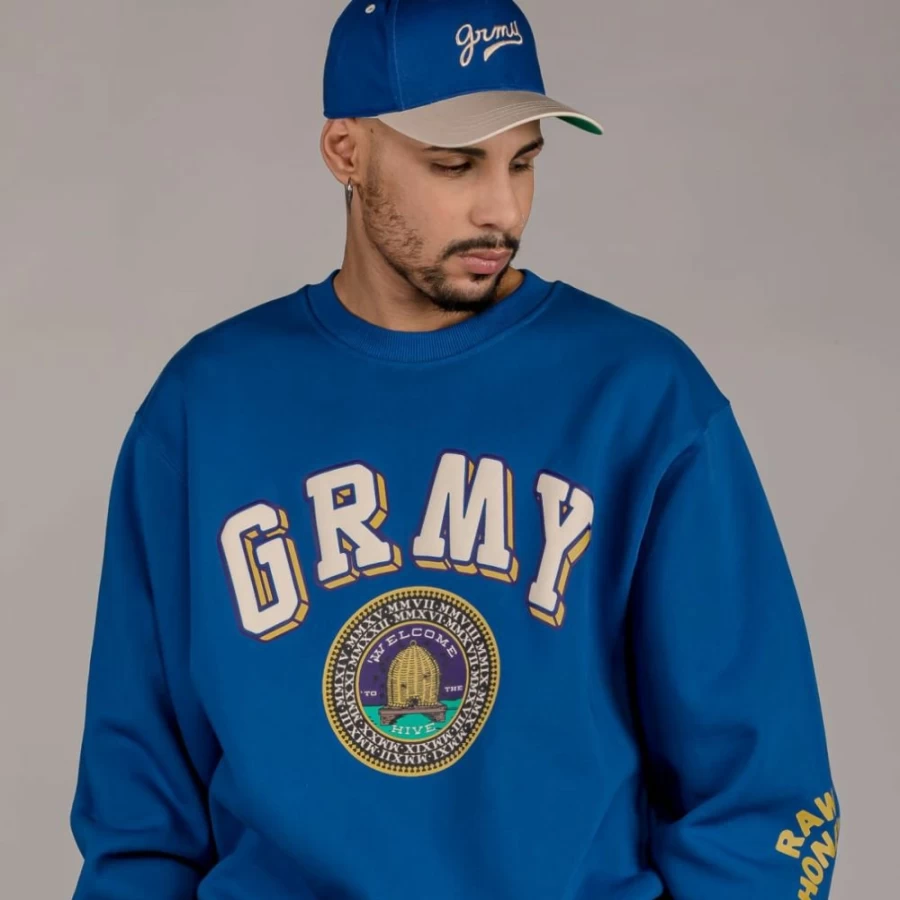 Grimey Hive Pack - Heavyweight Blue Pant and Crewneck Set - Fall 2022 Collection